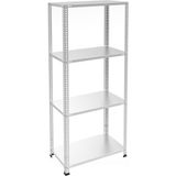 4 Katlı Galvaniz Çelik Raf - Depo, Arşiv, Kiler, Dosya, Market Rafı 20X60 CM-100 Cm-0.70 mm