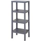 4 Katlı Köşe Rafı | Banyo, Mutfak Ve Kiler İçin Yer Tasarruflu Organizer | Çok Amaçlı Plastik Raf | 4 Farklı Renk Seçeneği (38X29x100cm) (Gri)