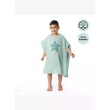 4 Katlı Nakışlı Müslin Panço - Mint