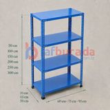 4 Katlı Renkli Dekoratif Çelik Raf - Çiçeklik Rafı, Ofis Rafı Kırmızı 31X75 Cm 250 Cm 0.70 Mm