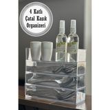 4 Katli Seffaf Ceyizlik Catal Kasik Duzenleyici Kutu - Cekmece Veya Dolap Ici Istif Organizer