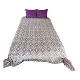 4 Katlı Yatak Örtüsü, Yumuşak Türk Pamuğu Muslin Yatak Örtüsü, %100 Pamuk Muslin Battaniye, Ters Çevrilebilir Örtü, King Boy 95x102-230x260 cm Mor