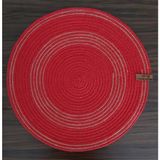 4 kişilik 4 parça Amerikan Servis Supla Takımı Tabak Altlığı Mutfak Hasır Sepet Sunum Hediye kırmızı hasır 33X33CM - 33 x 33 cm - Kırmızı - Siyah