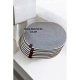 4 Kişilik 4 Parça Oval Hasır Supla Amerikan Servis Takımı Sofra Organizer Düzenleyici OZLEM1296