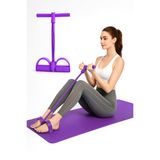 4 Lastik Body Trimmer Karın Kol Jimnastik Egzersiz Mekik Çekme Evde Spor Kondisyon Kürek Aleti Mor