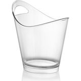 4 Litre Buz Kovası – Şık Tasarım, Dayanıklı Plastik, Şampanya ve Içecek Soğutucu Kovası - Şeffaf