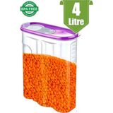 4 Litre Renkli Kapaklı Hava ve Su Geçirmez Saklama Kabı - Açık Bej - Seçenek 1