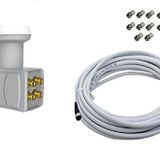 4 LÜ 4 BAĞIMSIZ ÇIKIŞ LNB 50 METRE ANTEN KABLOSU 10 ADET F KONNEKTÖR JAK