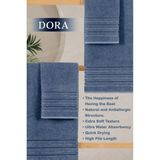4 Lü Banyo Havlusu Seti Dora Indigo - 70X140cm x2 / 50x90cm x2 - 70 x 140 cm