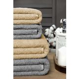 4 lü Banyo Havlusu Takımı Soft Büyük Havlulu Pamuklu Havlu Seti 90X150 Cm Gri Kahve
