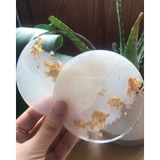 4 Lü Bardak Altlığı Epoksi Özel Tasarım 10X10 - 010 - Beyaz