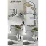 4 Lü Batarya Duş Takımı Geniş Şampuanlıklı Robot Duş Seti Banyo Lavabo Mutfak Muslukları Armatür