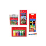4 Lü Boyama Seti 12 Li Kuru + Keçeli + Pastel + Sulu Boya + Sıvı Yapıştırıcı