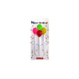 4 Lü Çubuklu Balon Rengarenk Mum
