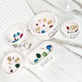 4 Lü Kristal Taşlı Özel Tasarım %100 Doğal Soya Wax Mum - Beyaz