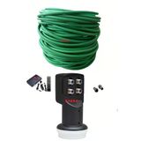 4 Lü Lnb+35 Metre Dış Ortam Yeşil Uydu Anten Kablosu +Hd Uydu Cihazı 4 Adet F Konnektörlü