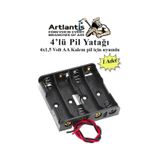 4 Lü Pil Yatağı Deney 1 Adet Pil Yuvası Pil Kutusu Aa Kalem Kalın Pil 4x1,5 Volt Yaylı Pil Yuvası