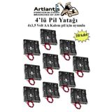 4 Lu Pil Yatagi Deney 10 Adet Pil Yuvasi Pil Kutusu Aa Kalem Kalin Pil 4X1,5 Volt Yayli Pil Yuvasi