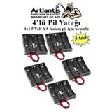 4 Lu Pil Yatagi Deney 5 Adet Pil Yuvasi Pil Kutusu Aa Kalem Kalin Pil 4X1,5 Volt Yayli Pil Yuvasi