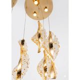 4 Lü Sarkıt Yaprak Modeli LED Avize - GOLD - Sarı - Gün Işığı - Beyaz