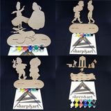 4 lü Sharp Art Boyanabilir Ahşap Figürler seti (4 Adet Akrilik Boya Seti)