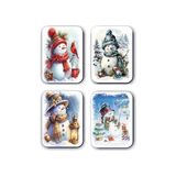 4 Lü Simli Yılbaşı Magneti Yeniyıl Kardan Adam (5,5 x 8 Cm) - 1 TB - 1 GB