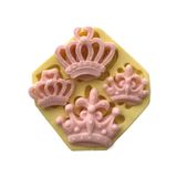 4 Lü Taç Şeklinde Silikon Pasta ve Seker Hamuru Kalibi 4x4,5x1 cm