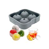 4 Lü Top Büyük Boy Buz Kalıbı, Silikon, Gri Silikon