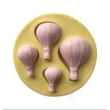 4 Lü Uçan Balon Şeklinde Silikon Pasta ve Seker Hamuru Kalibi 4x3x1 cm
