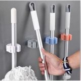 4 Lü Yapışkanlı Pratik Mop Temizlik Fırçası Tutucu Paspas Süpürge Fırça Ve Mop Askısı Beyaz Askı Set Renkli