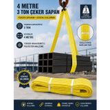 4 METRE 3 TON Çeker SAPAN HALAT Zekioğlu Group Flat Webbing Sling Gözlü Polyester Sapan 3000Kg Taşıma Kapasiteli 4 Me