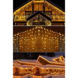 4 Metre Fişli Kısa Saçaklı LED Gün Işığı Şelale Sarkıt Animasyonlu Yılbaşı Organizasyon 8 Fonksiyon