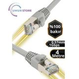 4 Metre Internet KABLOSU/%100 Saf Bakır TEL-0.57MM-CAT6-1GBPS /iç MEKAN/4M Ethernet Kablosu