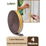 4 Metre Kahve Pvc Doğrama Kapı Pencere Soğuk Geçirmez Sızdırmaz Izolasyon Fitil Yapışkanlı 2x2=4 mt - Kahverengi