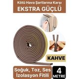 4 Metre Kahve Pvc Doğrama Kapı Pencere Soğuk Geçirmez Sızdırmaz Izolasyon Fitil Yapışkanlı 2x2=4 mt