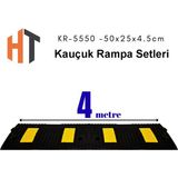 4 Metre Kauçuk Rampa, Otopark Rampası, Kaldırım Rampası 25 x 50 x 4,5 cm - 001-Renkli - 25 x 50 x 4 cm