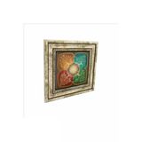 4 Mevsim Ağaç Baskılı Taş Tablo 25X25