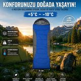 4 Mevsim Uyku Tulumu +5°C -10°C Kamp Uyku Tulumu Nefes Alabilen Kumaş Mavi