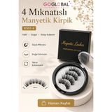 4 Mıknatıslı Manyetik Takma Kirpik | Yapıştırıcısız Doğal Görünüm | Tekrar Kullanılabilir | Suya Ve Tere Dayanıklı | 3 Çift