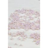 4 mm Çift Renk Karışık Açık Lilamsı Bej Plastik İnci Boncuk Malzemesi (25 Gr)