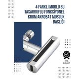 4 Modlu Musluk Başlığı | Şelale, Yağmur, Sprey, Köpük Akışı | Yüksek Basınç Performansı | Modern Tas