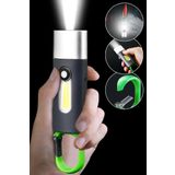 4 Modlu Sarjli El Feneri Cob Led Usb Kamp Outdoor Avcilik Lambasi Kancali 400 Lumen 3W