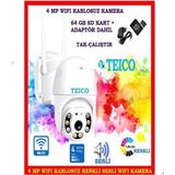 4 Mp Mini Speed Dome Dış Ortam Ptz Wifi Warm LED Renkli Güvenlik Kamerası TEICO-4004N