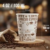 4 Oz (100 Ml) Karton Bardak, 100 Adet, Espresso - Türk Kahvesi, Mini Boy, Kokusuz, Sızdırmaz