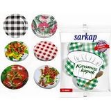 4 Paket 10'lu Hijyenik Poşetli Kavanoz Kapağı Seti 4 Desen 82 mm Karışık Gönderim - Renkli