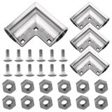 4 Paket Alüminyum Zincir Bağlantı Çit Kapısı Köşeleri Somunlar, Cıvatalar, 90 Derece Dirsek, 1-3/8 "x 1-3/8" Dış Çap Boru