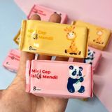 4 Paket Kokusuz Mini Cepte Taşınabilir Islak Mendil - 4 Adet