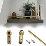 4 Paket Metal Raf Rayı - Prinç Korkuluk Direkleri, Galeri Rafları, Şarap Dolapları ve Kitaplıklar için Dekoratif Düşme Önleyici Bariyer - 23 inç/58 cm Güvenlik Çit Seti