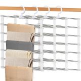 4 Paket Taşınabilir Pantolon Askıları, Yerden Tasarruf Sağlayan Seyahat Pantolon Askısı, 7 Katlı Çoklu Metal Legging Elbise Askısı, Seyahat Askıları Pantolon Kot Etekler Eşarp Legging için Temel