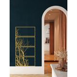4 Panel Hayat Ağacı Dekoru, Metal Duvar Sanatı, Ev Ofis Giriş Yolu Yatak Odası Oturma Odası Dekorasyonu, Metal Duvar Asmaları, Dikey Ağaç Tabelası, (Altın, 24"G x 47" Y / 60x120cm, 4 Panel Dikey Ağaç)